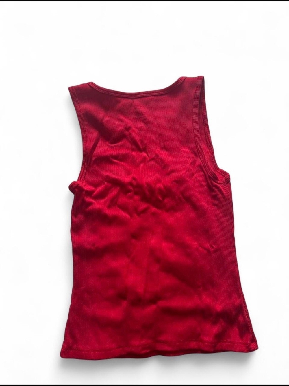 Ardene Red Ribbed Scoop Neck Tank - Picture 2 of 3